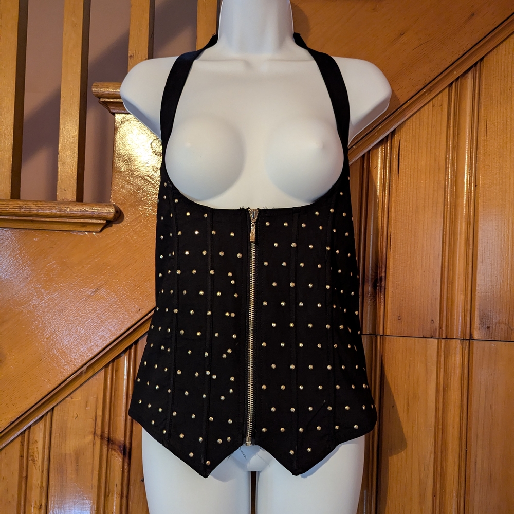 Black and Gold Polka Dot Women's Tank Top